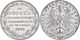 Doppeltaler, 1849, Goethes Geburtstag, AKS 41, J. 48, Kl. Rf., Vz.  Vz - Sonstige & Ohne Zuordnung