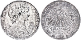 Taler, 1857, Dächer Neben Eschenheimer Tor, AKS 7, J. 40, Kl. Rf., Ss.  Ss - Sonstige & Ohne Zuordnung