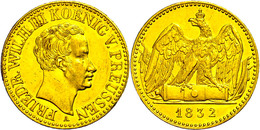 Doppelter Friedrich D'or (13,34g), 1832, Friedrich Wilhelm III., AKS 2 (RRR), J. 110, Avers Leicht Berieben, Kl. Randabs - Autres & Non Classés