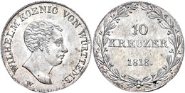 10 Kreuzer, 1818, Wilhelm I., AKS 92, J. 34, Etwas Justiert, Vz-st.  Vz-st - Altri & Non Classificati