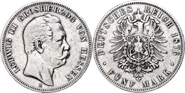 5 Mark, 1876, Ludwig III., Kl. Rf., S-ss., Katalog: J. 67 S-ss - Altri & Non Classificati