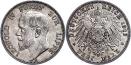 3 Mark, 1913, Leopold IV., Kl. Rf., Vz., Katalog: J. 79 Vz - Sonstige & Ohne Zuordnung