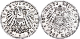 5 Mark, 1904, Kl. Rf., Vz., Katalog: J. 83 Vz - Sonstige & Ohne Zuordnung