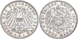 5 Mark, 1904, Kl. Rf., Vz., Katalog: J. 83 Vz - Altri & Non Classificati