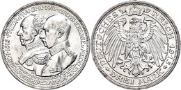 3 Mark, 1915, Friedrich Franz IV., Auf Die Jahrhundertfeier Des Großherzogtums, Randfehler, Avers Vz, Revers F. St., Kat - Altri & Non Classificati