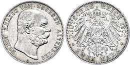 2 Mark, 1901, Ernst I., Kl. Rf., Ss-vz., Katalog: J. 142 Ss-vz - Autres & Non Classés