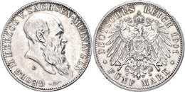 5 Mark, 1901, Georg II., Kl. Rf., Ss., Katalog: J. 150 Ss - Altri & Non Classificati