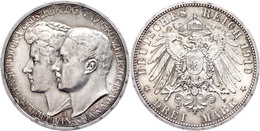 3 Mark, 1910, Wilhelm Ernst, Auf Seine Vermählung, Kl. Rf., Vz., Katalog: J. 162 Vz - Autres & Non Classés