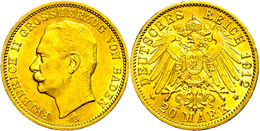 20 Mark, 1912, Friedrich II., Kl. Rf. Und Kr., Vz., Katalog: J. 192 Vz - Other & Unclassified