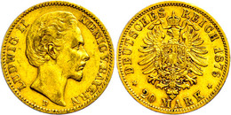 20 Mark, 1876, Ludwig II., Kl. Rf., Ss, Katalog: J. 197 Ss - Altri & Non Classificati