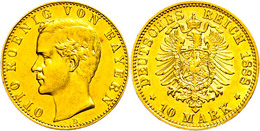 10 Mark, 1888, Otto, Kl. Rf., Ss-vz., Katalog: J. 198 Ss-vz - Andere & Zonder Classificatie