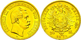 20 Mark, 1873, Ludwig III., Wz. Rf., Ss., Katalog: J. 214 Ss - Autres & Non Classés