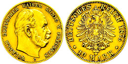 10 Mark, 1875, C, Wilhelm I., Kl. Rf., Ss., Katalog: J. 245 Ss - Sonstige & Ohne Zuordnung