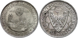 3 Reichsmark, 1931, Magdeburg, Wz. Kr., F. St., Katalog: J. 347 - Autres & Non Classés