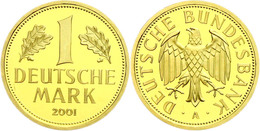 1 Mark, Gold, 2001, A, Abschiedsmark, In Kapsel (leicht Beschädigt), St., Katalog: J. 481 St - Sonstige & Ohne Zuordnung