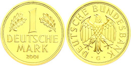 1 Mark, Gold, 2001, Abschiedsmark, Mzz G, In Originalkapsel, St., Katalog: J. 481 St - Sonstige & Ohne Zuordnung