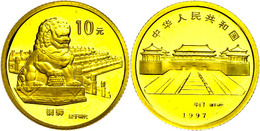 10 Yuan, Gold, 1997, Shishi, KM 1097, In Kapsel, Mit Zertifikat, PP.  PP - Cina