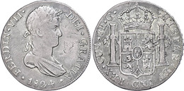 8 Reales, 1824, Ferdinand VII., Cuzco, G, KM 117.2, Kratzer Auf Dem Avers, Ss.  Ss - Pérou