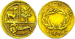 1/2 Escudo, Gold, 1826, Cuzco, GM, KM 146.2, Ss.  Ss - Perú