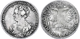 Rubel, 1725, Katharina I., Dav. 1664, Ss.  Ss - Russia