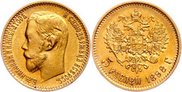 5 Rubel, Gold, 1898, Nikolaus II., St. Petersburg, Fb. 180, Ss.  Ss - Russia