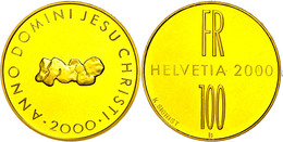 100 Franken, Gold, 2000, Heiliges Jahr 2000, 20,32 G Fein, Fb. 519, In Kapsel, In Originalausgabeschatulle Der Swissmint - Autres & Non Classés