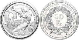 50 Franken, 2005, Schützentaler Brusio, HMZ 2-1348 W, Im Münzrähmchen, PP. Auflage 1500 Exemplare.  PP - Altri & Non Classificati