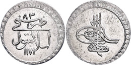 20 Para, AH 1171/83, Mustafa III., Istanbul, KM 313.2, Leichte Prägeschwäche, Wz, Kratzer, F. St. - Oriental