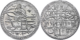 Yüzlük, AH 1203/19, Selim III., Konstantinopel, KM 507, Kl. Schrötlingsfehler, Leichte Prägeschwäche, F. Vz. Los 1278 De - Orientalische Münzen
