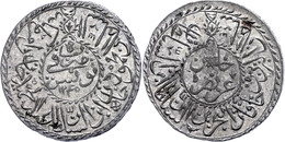 2 Piaster, AH 1245, Mahmud II., Tunis, KM 93 (Tunesien), Leichte Prägeschwäche, Vz+. Mit Unterlegzettel Der Firma Moruzz - Orientalische Münzen