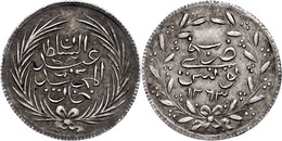 2 Riyal, AH 1263, Abdülmecid, Tunis, KM 106 (Tunesien), Ss-vz.  Ss-vz - Orientalische Münzen