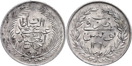 5 Riyal, AH 1267, Abdülmecid, Tunis, KM 108 (Tunesien), Vz.  Vz - Orientalische Münzen