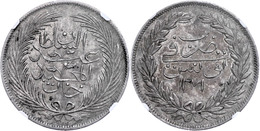 5 Riyal, AH 1271, Abdülmecid, Tunis, KM 108 (Tunesien), In Slab Der NGC Mit Der Bewertung MS63. - Orientalische Münzen