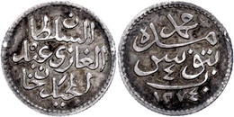 4 Kharub, AH 1274, Abdülmecid, Tunis, KM 134 (Tunesien), Ss.  Ss - Orientalische Münzen