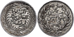 8 Kharub, AH 1274, Abdülmecid, Tunis, KM 136 (Tunesien), Ss-vz.  Ss-vz - Orientalische Münzen