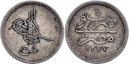 2 1/2 Qirsh, AH 1277/4, Abdülaziz, Misir, KM 251 (Ägypten), Ss.  Ss - Orientalische Münzen