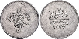 20 Qirsh, AH 1277/1, Abdülaziz, Misir, KM 260 (Ägypten), Ss.  Ss - Orientalische Münzen