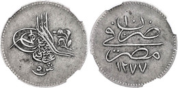 5 Qirsh, AH 1277/10, Abdülaziz, Misir, KM 254 (Ägypten), In Slab Der NGC Mit Der Bewertung VF35. Sehr Selten! - Orientalische Münzen