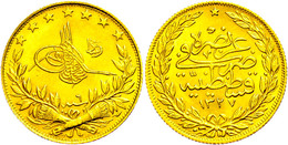 100 Piaster, Gold, AH 1327, Jahr 6, Mohamed V., Fb. 52, Vz-st.  Vz-st - Orientalische Münzen