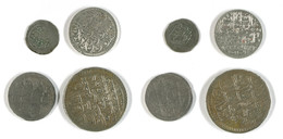 MUSTAFA II., Lot Von 4 Münzen: 1 Beshlik (5 Para) AH 1108 Tripolis, 15 Para AH 1106 Konstantinopel, 15 Para AH 1106 Edir - Orientalische Münzen