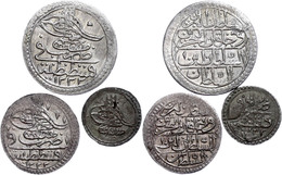 MUSTAFA IV., Lot Von Drei Münzen: 1 Para AH 1222/1, 5 Para AH 1222/1 Und 10 Para AH 1222/1. Alle Konstantinopel. Erhaltu - Orientalische Münzen
