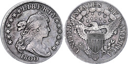 1 Dollar, 1800, Philadelphia, Zwei Kl. Bearbeitete Stellen Auf Dem Avers, Schöne Patina, Ss.  Ss - Andere & Zonder Classificatie