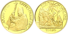 20 Euro Gold, 2003, Entdeckung Moses Am Nil, 5,49 G Fein, Fb. 441, In Originalschatulle Mit Zertifikat Und Umverpackung, - Vatican
