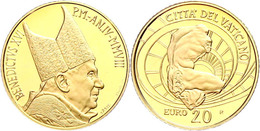 20 Euro Gold, 2008, Torso Von Belvedere, 5,49 G Fein, Fb. 452, In Originalschatulle Mit Zertifikat Und Umverpackung, PP. - Vatikan