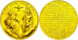 Goldmedaille (Dm. Ca. 26,70mm, Ca. 6,91g), O.J. (18./19. Jhdt.), Unsigniert. Av: Sitzender Gottvater Mit Reichsapfel Und - Sonstige & Ohne Zuordnung