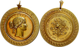 Bronzemedaille Vergoldet (Dm. 53 Mm, 37 G), O.J., Von G. Loos Und C. Voigt, Auf Charis Die Göttin Der Anmut, Av: Kopf Na - Altri & Non Classificati