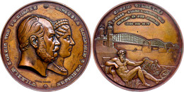 Preußen, Bronzemedaille (Dm. 70,5 Mm, 153 G), 1870, Von Leopold Wiener, Auf Die Eröffnung Der König Wilhelm Rhein-Eisenb - Autres & Non Classés