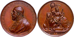 Braunschweig-Wolfenbüttel, Wilhelm, Bronzemedaille (Dm. 60 Mm, 111,2 G), 1881, Von R. Diez Und W. Kullrich, Auf Sein 50j - Other & Unclassified