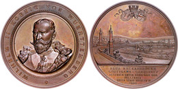 Württemberg, Wilhelm II., Bronzemedaille (Dm. Ca. 60mm, Ca. 100,95g), 1893, Von W. Mayer, Auf Die Einweihung Der Neuen N - Other & Unclassified