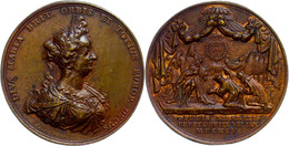 Großbritannien, Mary II., Bronzemedaille (Dm. 48,4 Mm, 44 G), 1695, Unsigniert, Auf Ihren Tod, Av: Brustbild Nach Rechts - Autres & Non Classés